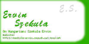 ervin szekula business card